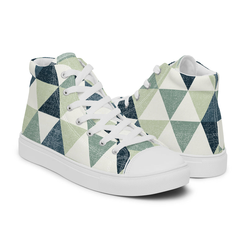 Geo Triangle High Top #96 - Top Down View | HA!LO Canvas Sneakers