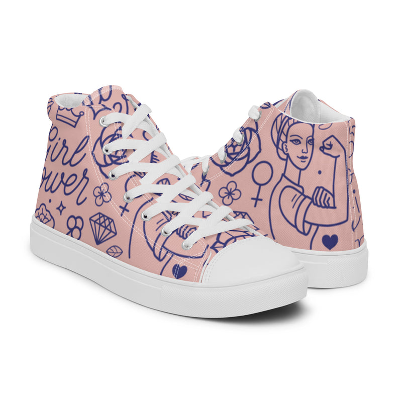 Girl Power High Top #106 - Top Down View | HA!LO Canvas Sneakers