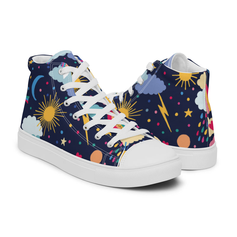 Celestial Night High Top #109 - Top Down View | HA!LO Canvas Sneakers