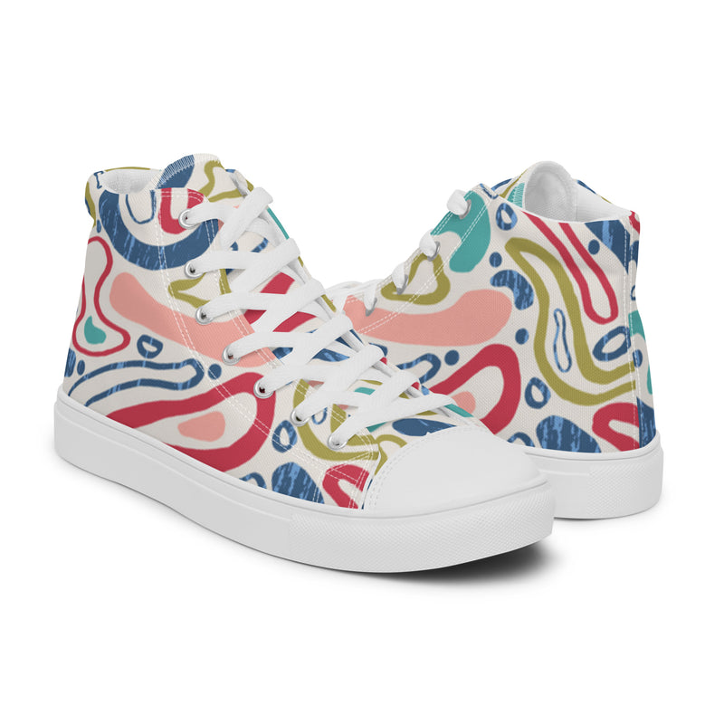 Pastel Abstract High Top #115 - Top Down View | HA!LO Canvas Sneakers