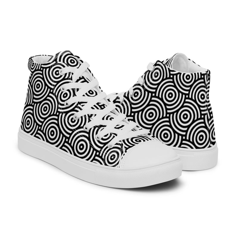 Hypnotic Circle High Top #120 - Top Down View | HA!LO Canvas Sneakers