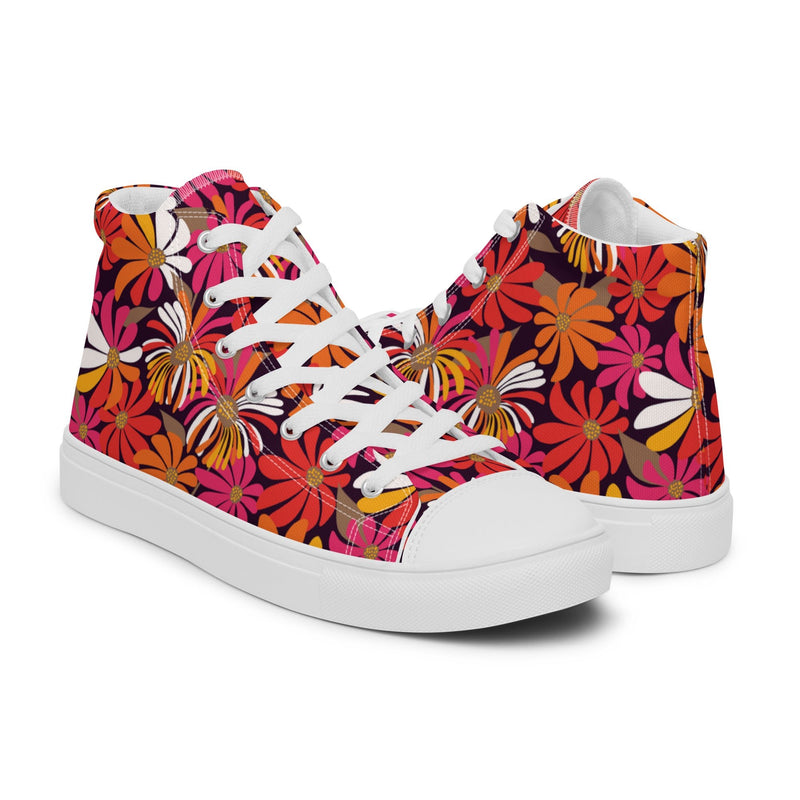 Bold Bloom High Top #121 - Lifestyle Shot | HA!LO Canvas Sneakers