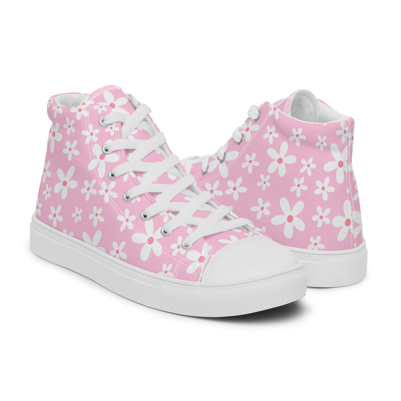 Cherry Blossom High Top #135 - Top Down View | HA!LO Canvas Sneakers