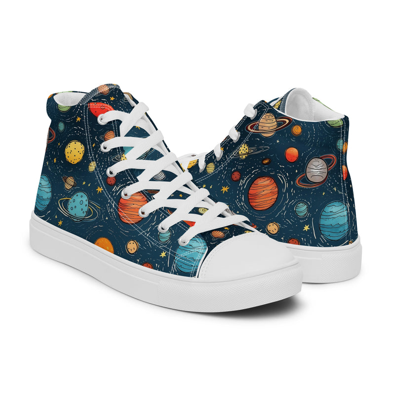 Solar System High Top #149 - Top Down View | HA!LO Canvas Sneakers