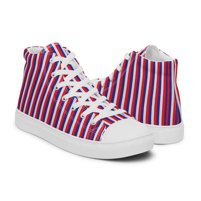 Patriotic Stripe High Top #154 - Top Down View | HA!LO Canvas Sneakers