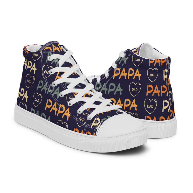 Papa Navy High Top #172 - Top Down View | HA!LO Canvas Sneakers
