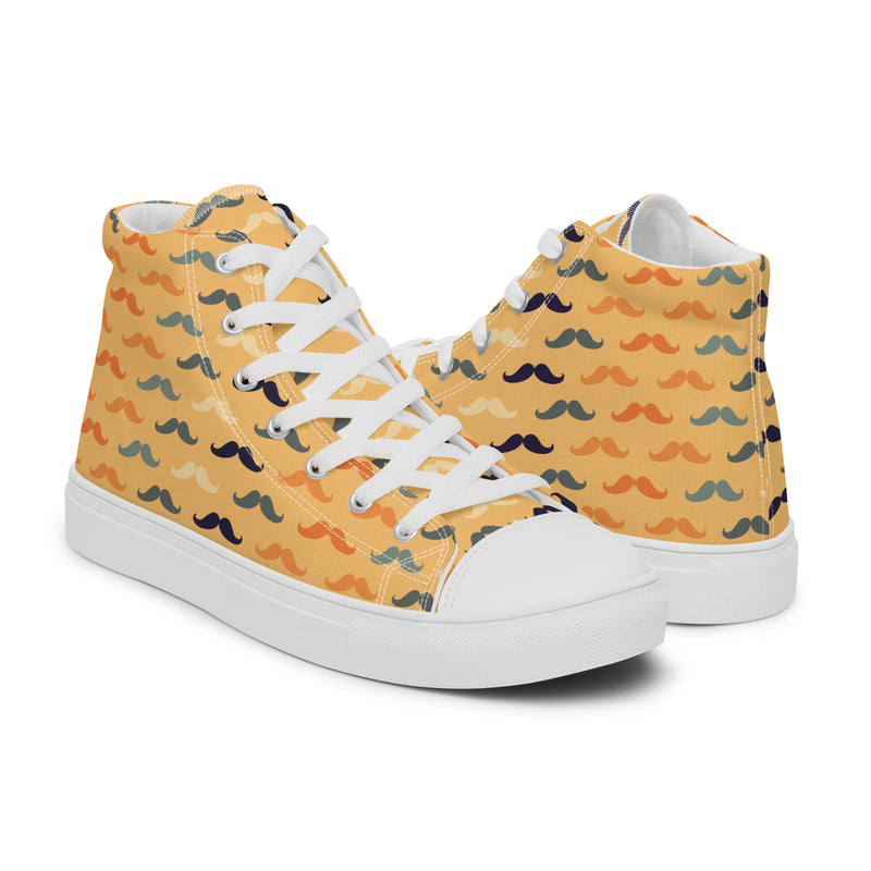 Gold Houndstooth Dad High Top #171 - Top Down View | HA!LO Canvas Sneakers