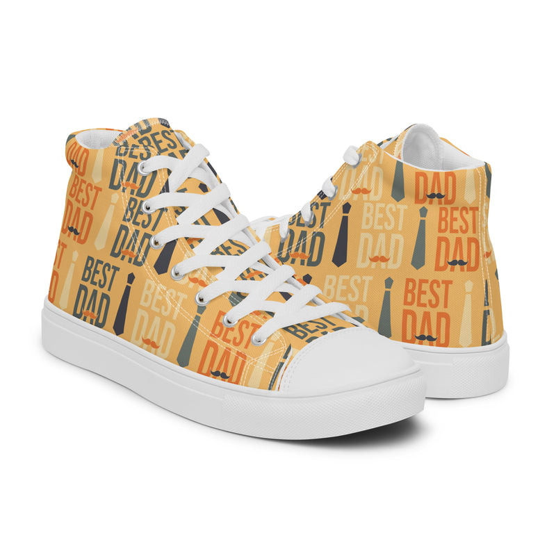 Best Dad Gold High Top #165 - Top Down View | HA!LO Canvas Sneakers