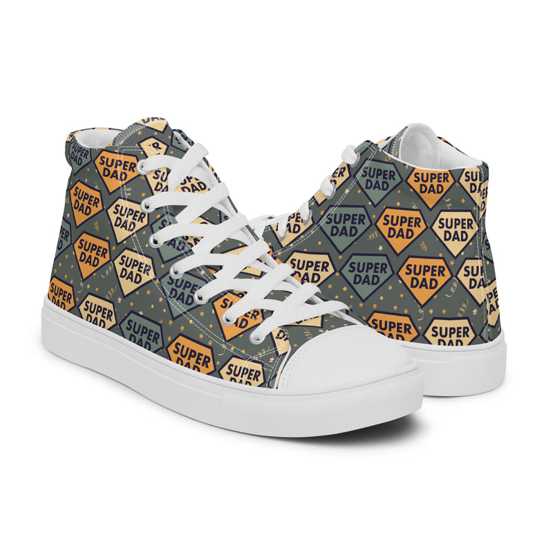 Dad Badge Teal High Top #168 - Top Down View | HA!LO Canvas Sneakers