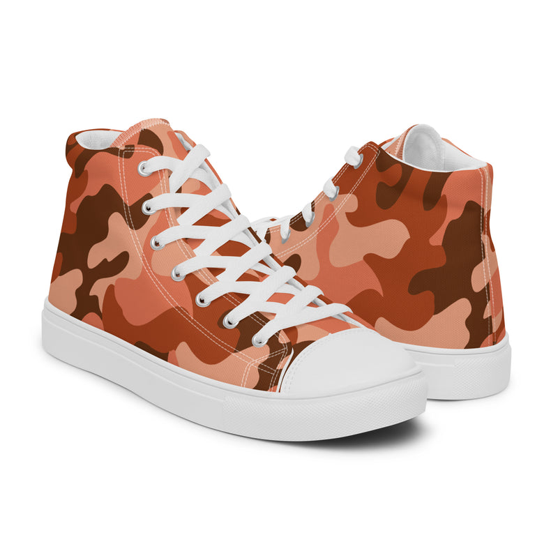 Orange Camo High Top #176 - Top Down View | HA!LO Canvas Sneakers
