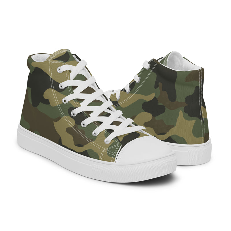 Green Camo High Top #177 - Top Down View | HA!LO Canvas Sneakers