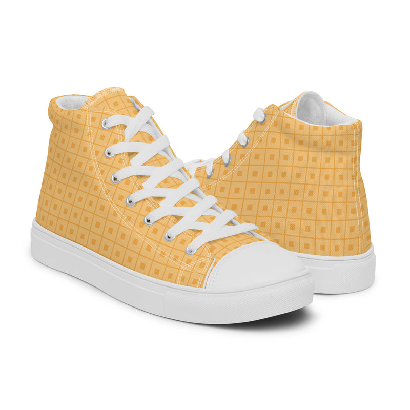 Gold Polka Dot High Top #183 - Top Down View | HA!LO Canvas Sneakers