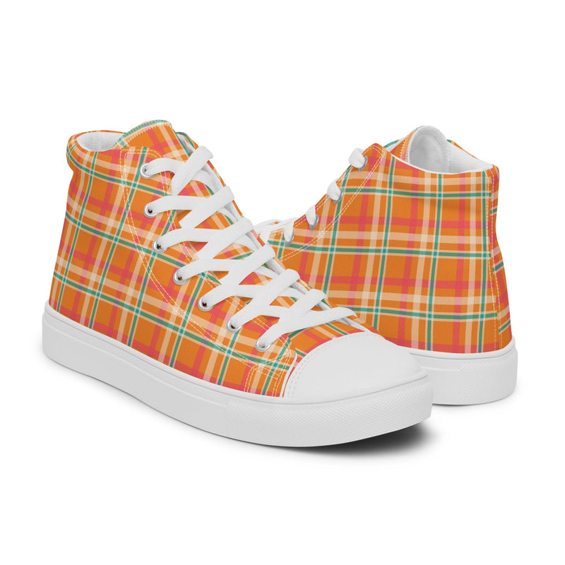 Autumn Plaid High Top #197 - Top Down View | HA!LO Canvas Sneakers