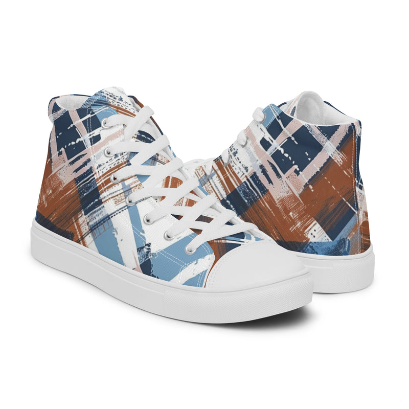 Rustic Plaid High Top #230 - Top Down View | HA!LO Canvas Sneakers