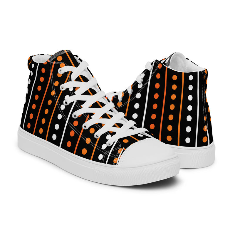 Halloween Dot Stripe High Top #249 - Top Down View | HA!LO Canvas Sneakers