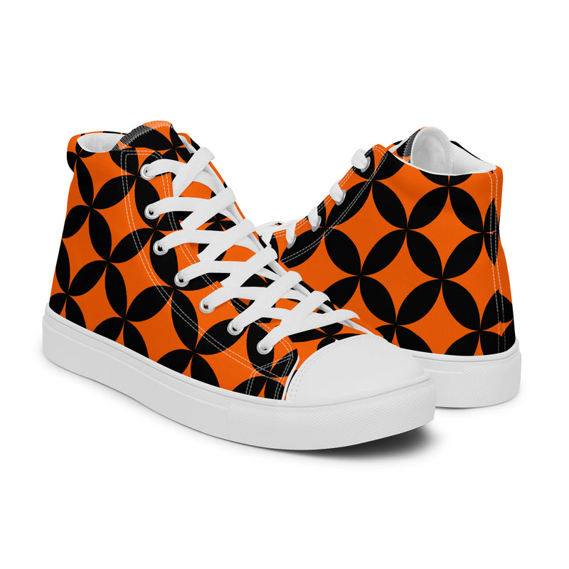Halloween Geo High Top #251 - Top Down View | HA!LO Canvas Sneakers