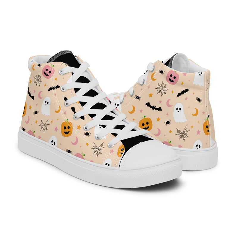 Halloween Cream High Top #255 - Top Down View | HA!LO Canvas Sneakers