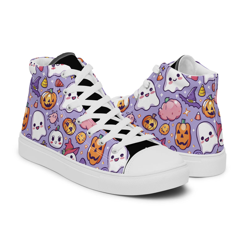 Halloween Lavender High Top #263 - Top Down View | HA!LO Canvas Sneakers