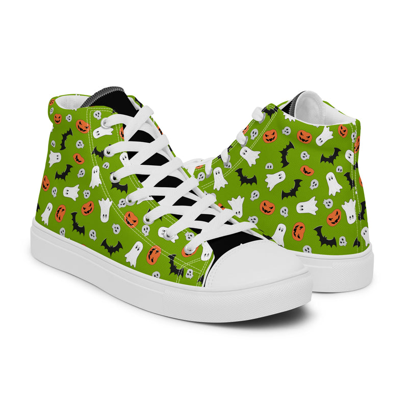 Green Doodle High Top #270 - Top Down View | HA!LO Canvas Sneakers