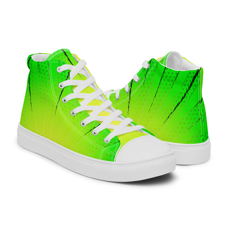Lime Gradient High Top #277 - Top Down View | HA!LO Canvas Sneakers