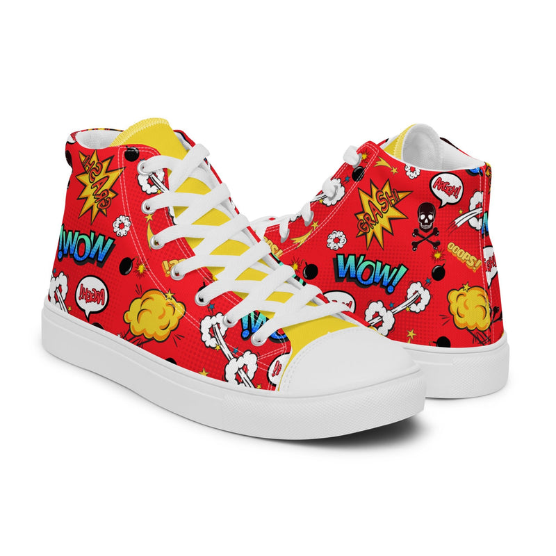 Comic Wow High Top #282 - Top Down View | HA!LO Canvas Sneakers