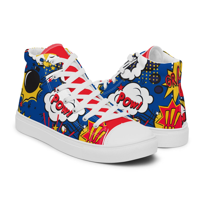 Comic Pow High Top #284 - Top Down View | HA!LO Canvas Sneakers