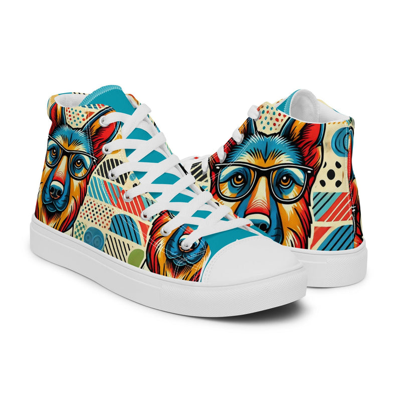Pop Art Dog High Top #291 - Top Down View | HA!LO Canvas Sneakers