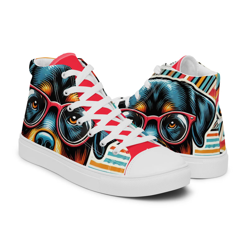 Pop Art Bulldog High Top #300 - Top Down View | HA!LO Canvas Sneakers