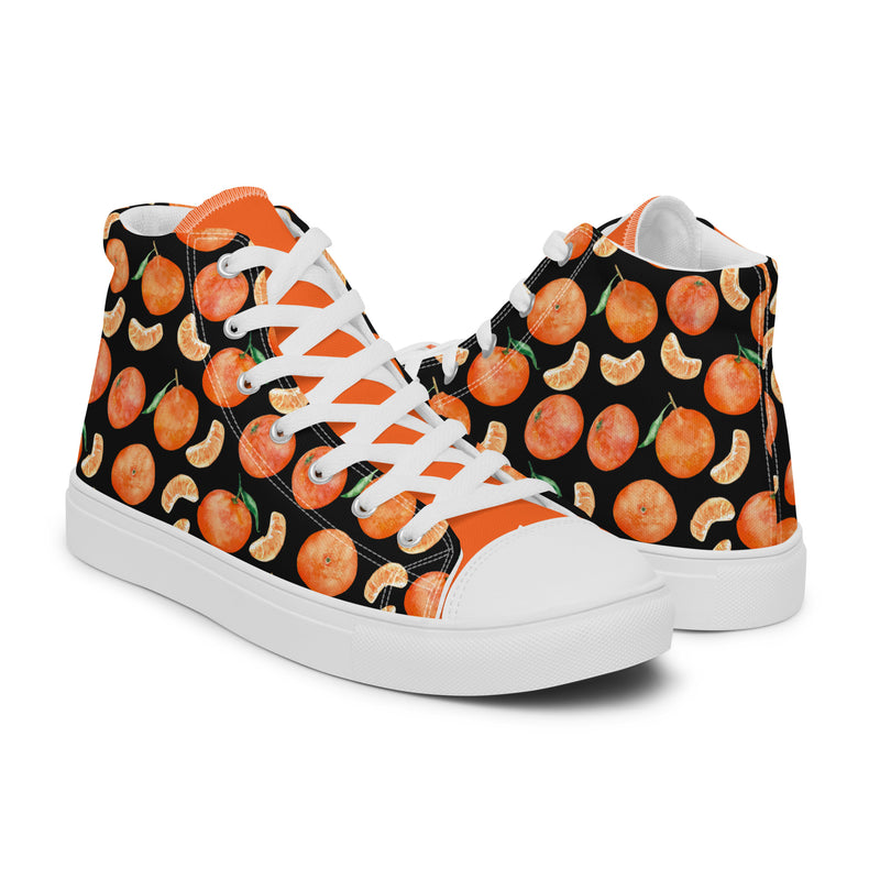 Orange Pop High Top #305 - Top Down View | HA!LO Canvas Sneakers