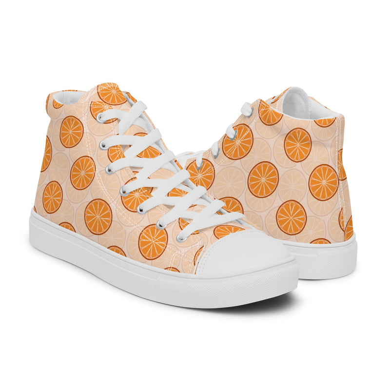 Citrus Slice High Top #307 - Top Down View | HA!LO Canvas Sneakers