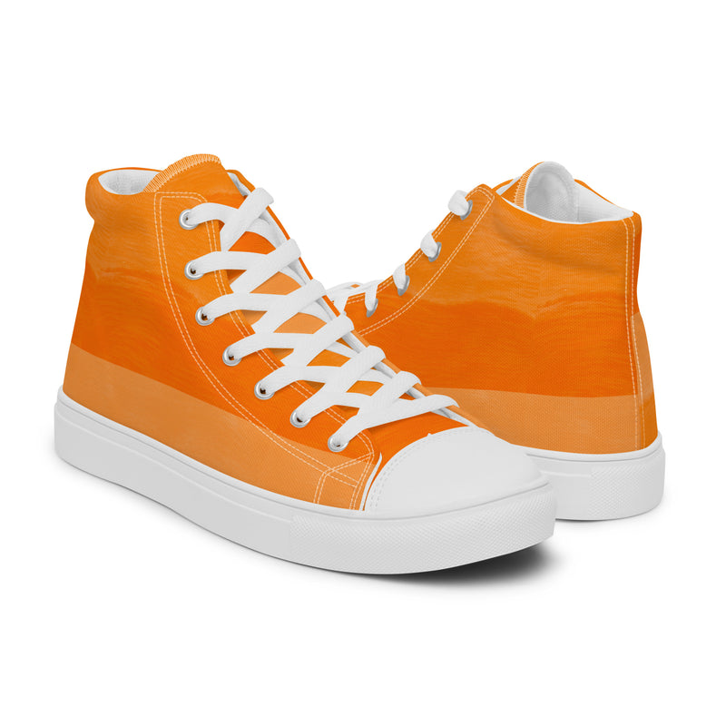 Tangerine High Top #308 - Top Down View | HA!LO Canvas Sneakers