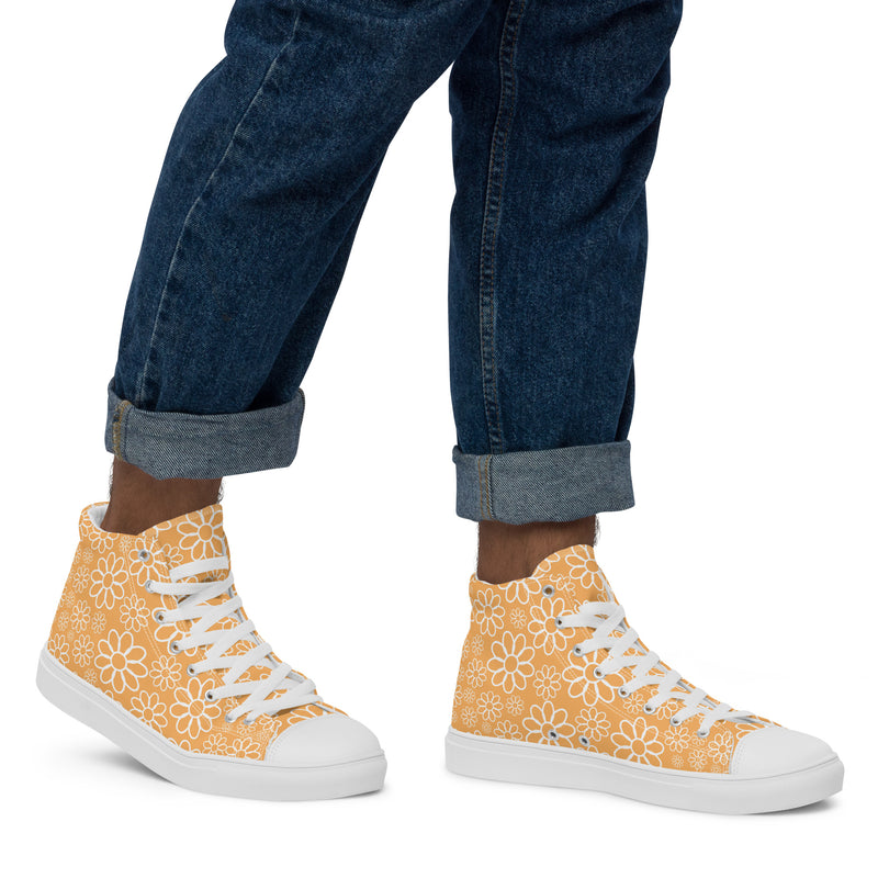Gold Daisy High Top #313 - Opposite Side | HA!LO Canvas Sneakers