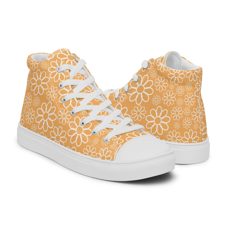 Gold Daisy High Top #313 - Top Down View | HA!LO Canvas Sneakers
