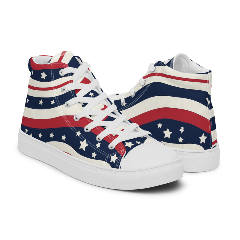 Americana Stars High Top #326 - Top Down View | HA!LO Canvas Sneakers