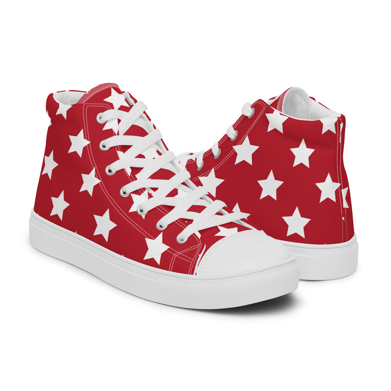 Red Star High Top #347 - Top Down View | HA!LO Canvas Sneakers