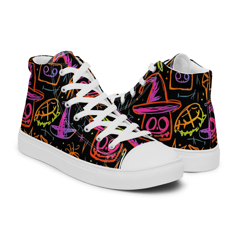 Neon Halloween High Top #319 - Top Down View | HA!LO Canvas Sneakers