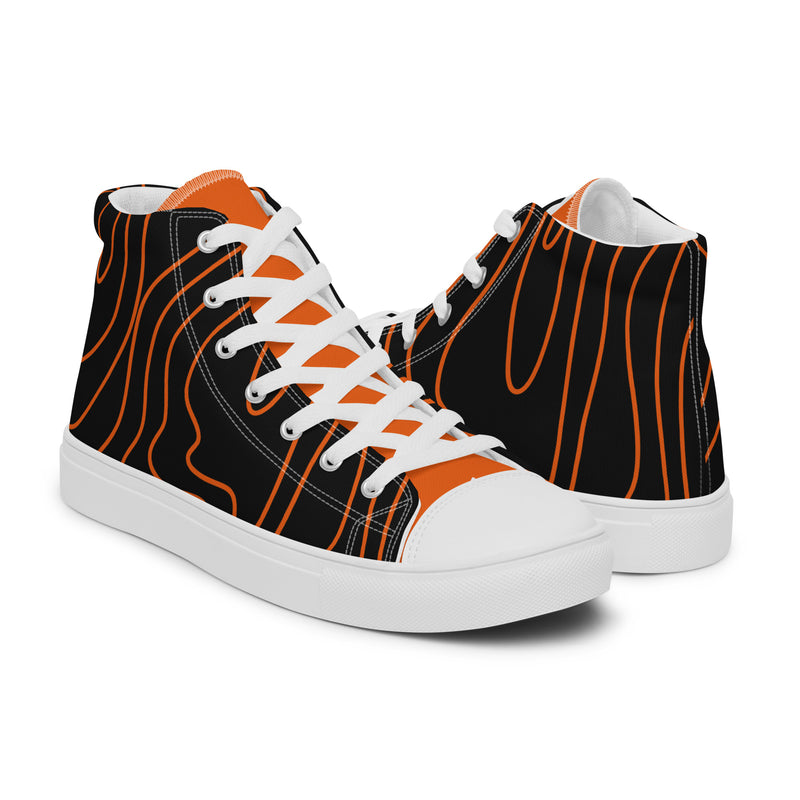 HA!LO Black Orange #349 — Men’s Canvas High Top