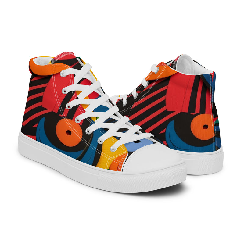 HA!LO Abstract Geo #355 — Men’s Canvas High Top