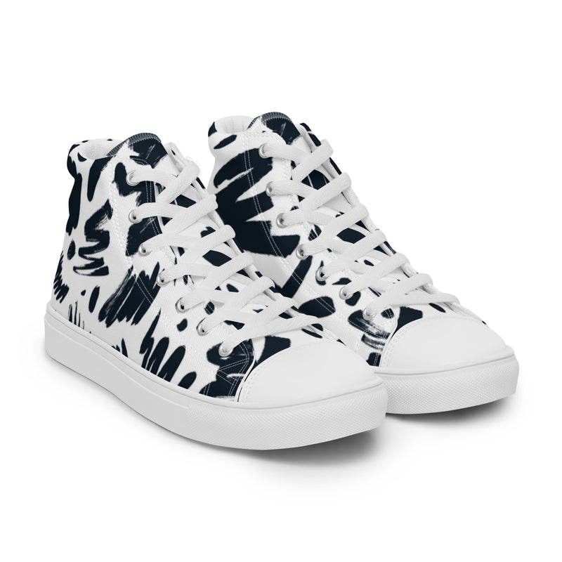 Ink Brush High Top #3 - Front View | HA!LO Canvas Sneakers