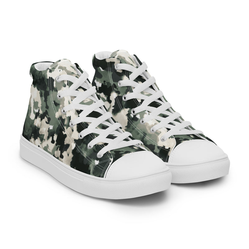 Watercolor Camo High Top #6 - Front View | HA!LO Canvas Sneakers