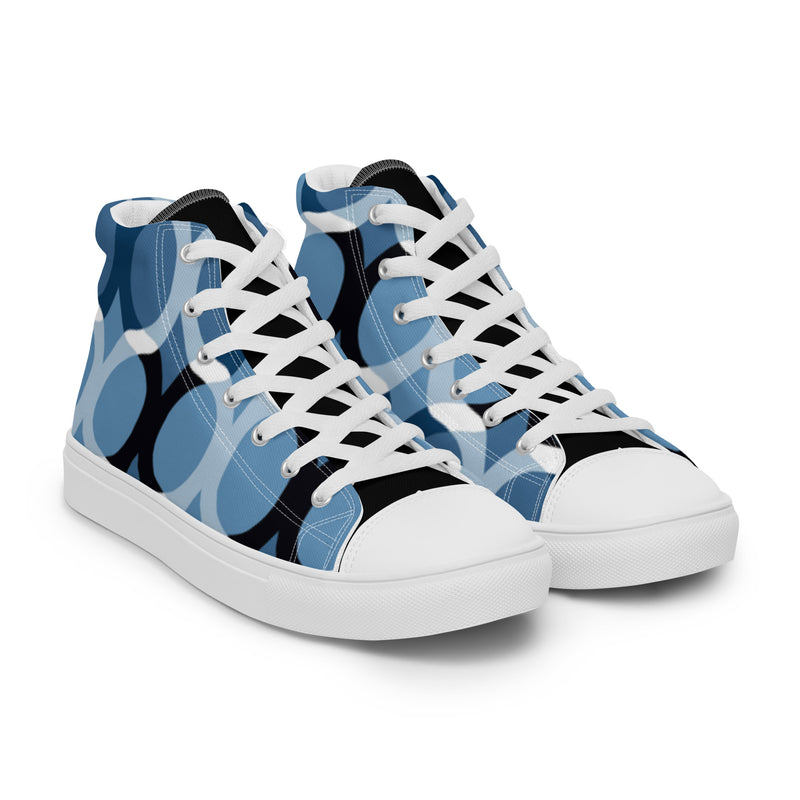 Blue Circle High Top #13 - Front View | HA!LO Canvas Sneakers