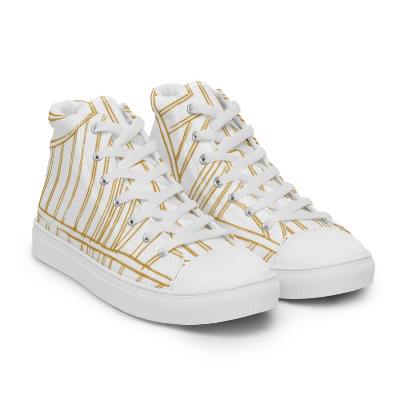 Gold Stripe High Top #30 - Front View | HA!LO Canvas Sneakers