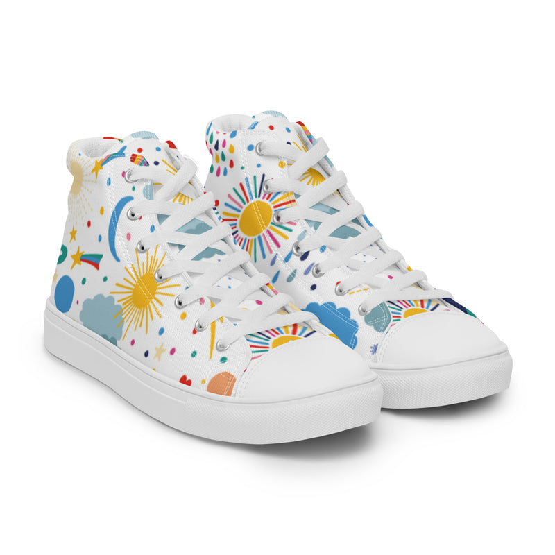 Celestial Mix High Top #34 - Front View | HA!LO Canvas Sneakers