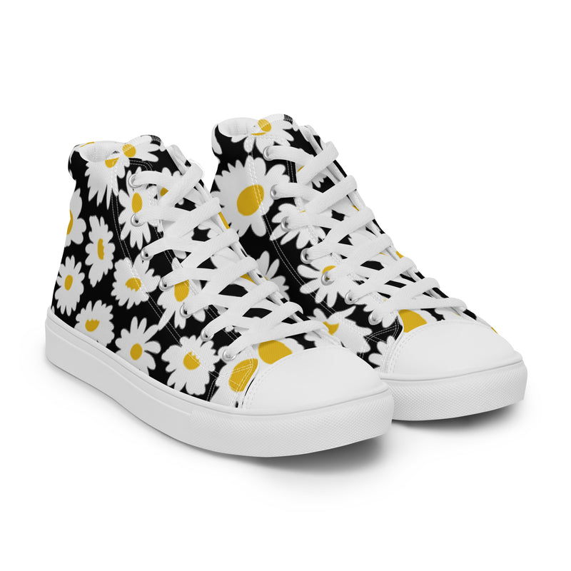 Daisy Noir High Top #36 - Front View | HA!LO Canvas Sneakers