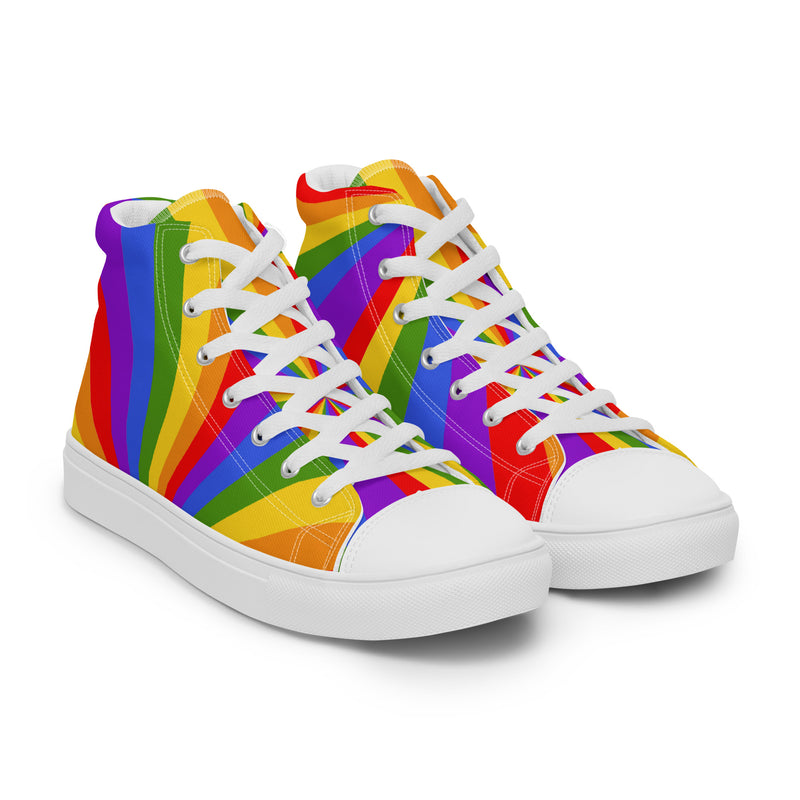 Rainbow Pride High Top #38 - Front View | HA!LO Canvas Sneakers