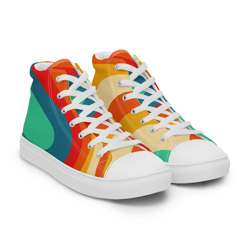 Teal Gradient High Top #39 - Top Down View | HA!LO Canvas Sneakers