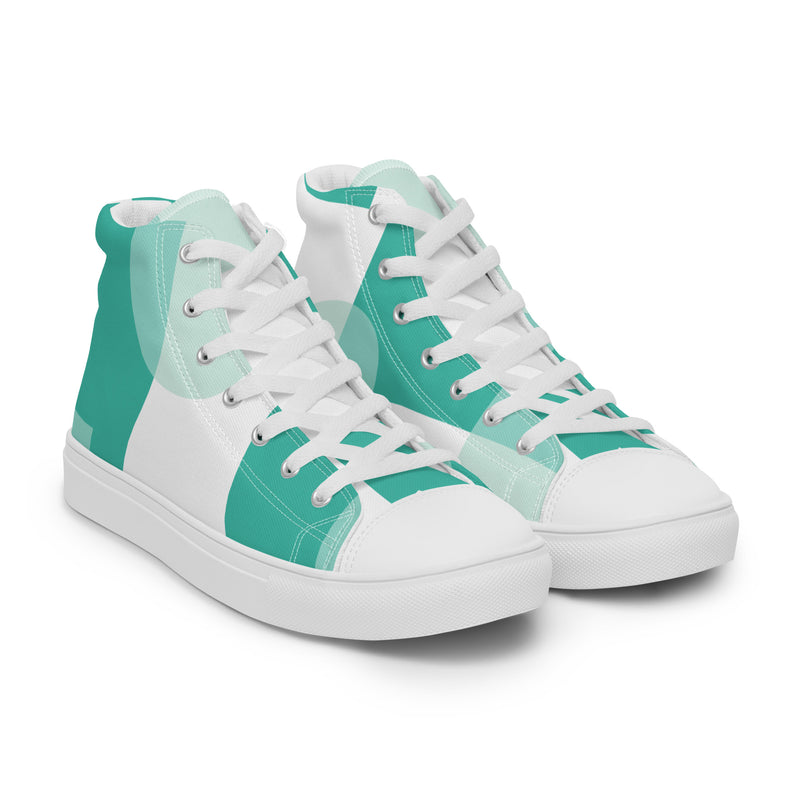 Mint Abstract High Top #42 - Front View | HA!LO Canvas Sneakers