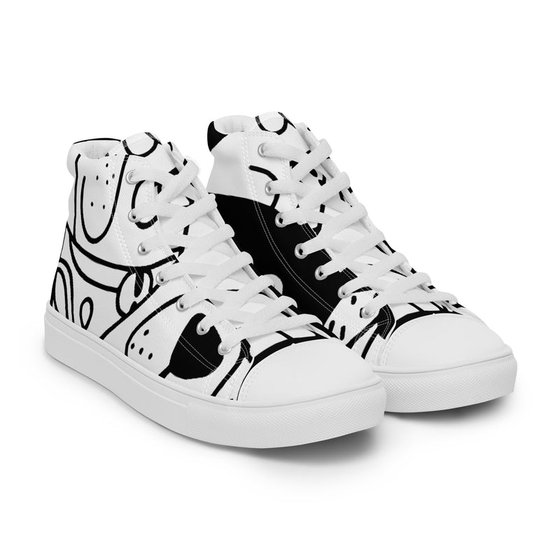 Doodle Art High Top #43 - Front View | HA!LO Canvas Sneakers