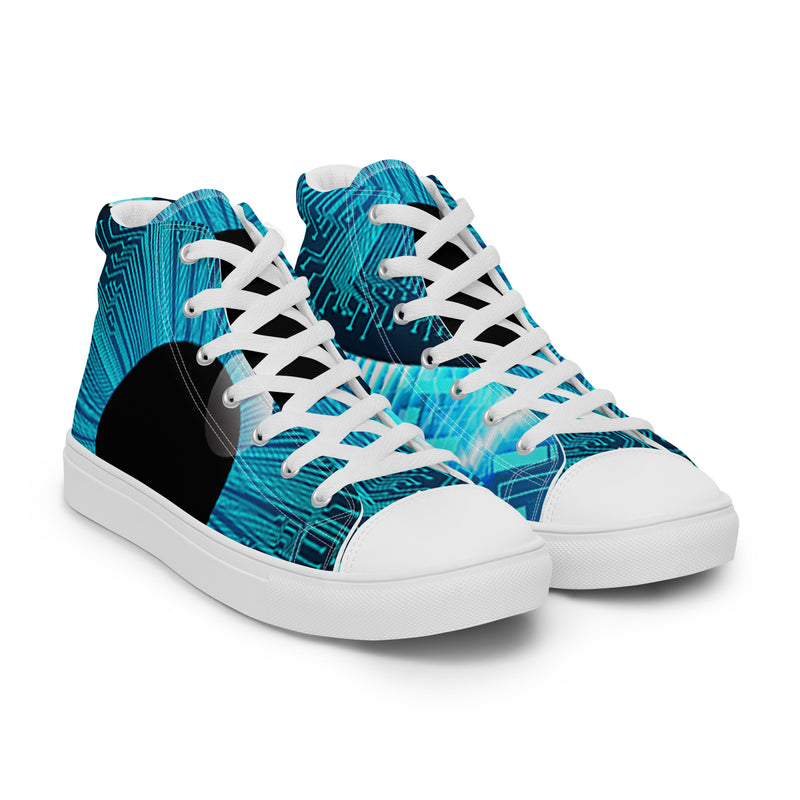 Ocean Wave High Top #44 - Front View | HA!LO Canvas Sneakers