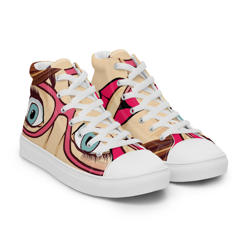 Owl Glasses High Top #46 - Front View | HA!LO Canvas Sneakers